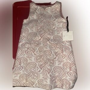 NEW 4T Victoria Beckham Cream and Dusty Pink Paisley Dress with tags